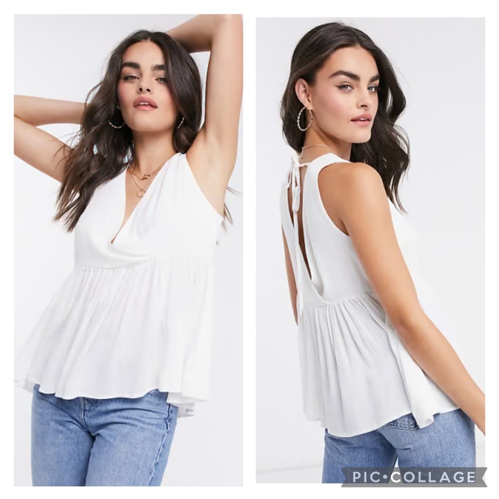 ASOS Deep V-neck Oversized Layered Babydoll Tank
